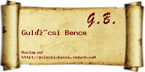 Gulácsi Bence névjegykártya